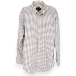 JOS A. nuovo senza etichette Camicia elegante uomo BANK Reserve sartoriale vestibilità no ferro marrone a quadri 17 35 - Foto 1 di 4