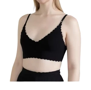 Seamless wattierter T-Shirt BH Jakobsmuschelbesatz Gr. M schwarz verstellbar Longline NEU - Bild 1 von 5