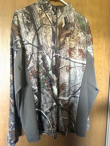 RealTree Camo Pullover Shirt Long Sleeve Light Weight 1/4 Zip Size XL - Picture 1 of 5