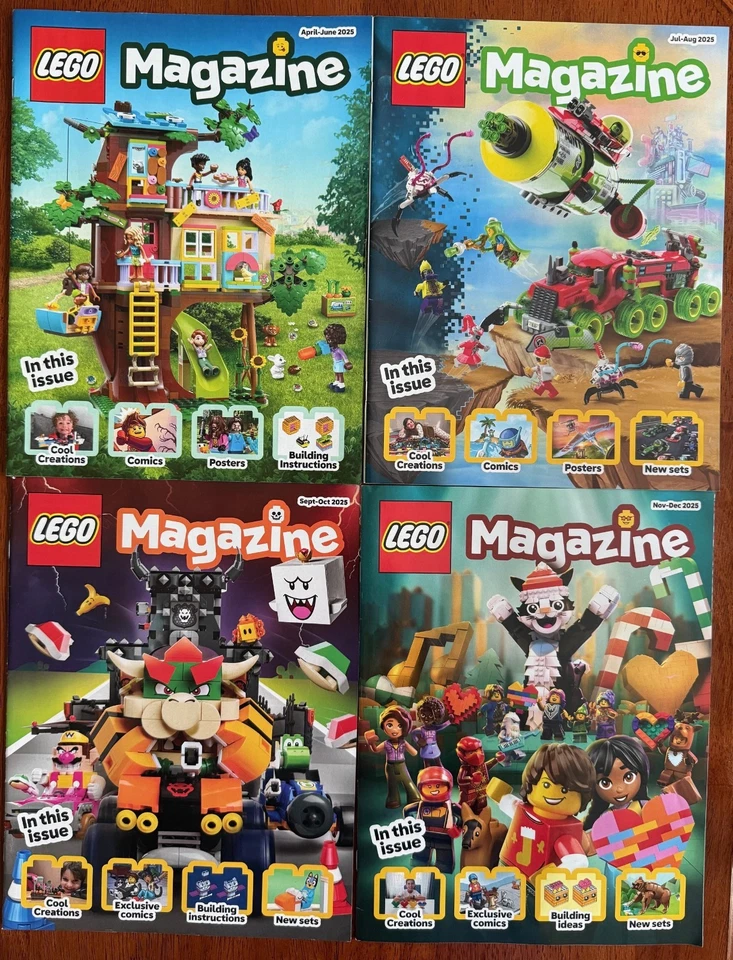 LEGO MAGAZINES  4 issues - Apr/Jun, Jul/Aug, Sept/Oct, Nov/Dec 2025 -Posters Fun - Image 1 of 1