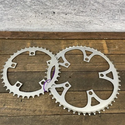 SR Road Bike Chainring Set 52/40T 110 BCD 5-Bolt Vintage Alloy Double 80s - Image 1 of 4