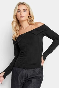 PixieGirl Bardot Ribbed Long Sleeve Top - Picture 1 of 13
