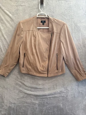 Chaqueta de moto de gamuza sintética G by Giuliana talla 22W Foto 1 de 4