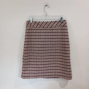 Falda de franela a cuadros de mezcla de lana Talbots, talla 6 - Imagen 1 de 8