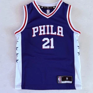 Joel Embiid Philadelphia 76ers Boys M 5/6 Blue Road Basketball Jersey NBA - Picture 1 of 10