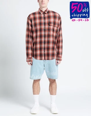 Camicia ARMANI EXCHANGE con bottoni taglia L logo marrone maniche lunghe vestibilità ampia - Immagine 1 di 4