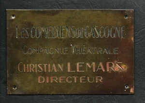 PLAQUE LES COMEDIENS DE GASCOGNE THEATRALE CHRISTIAN LEMARS DIRECTEUR - Picture 1 of 2