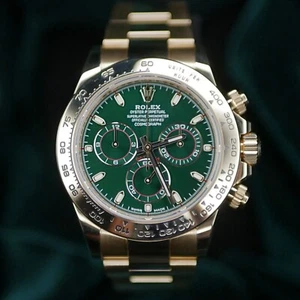 Rolex Daytona “John Mayer” 18k Yellow Gold Green Dial MINT COMPLETE SET 116508 - Picture 1 of 20