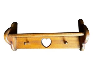 Wooden Wall Mount Shelf Heart Design Excellent Used Condition 18”L x8”T x4.75”D - Picture 1 of 8