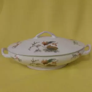 Soup Tureen Oriental Floral and Bird Design 2 Piece - Picture 1 of 7