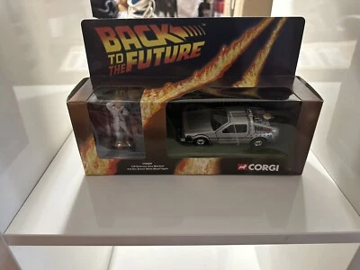 BACK TO THE FUTURE Delorean Time Machine & Doc Brown Fig Corgi CC05501 VTG RARE - Image 1 of 4