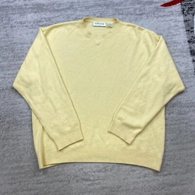 Suéter Orvis Cachemira Extra Grande Amarillo Exterior Preppy Informal Senderismo Trail Hombres Foto 1 de 4