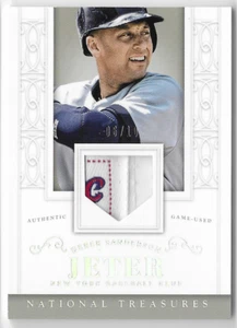 DEREK JETER 2014 PANINI NATIONAL TREASURES GIOCO-USATO TAG PATCH CARD #6/10! - Foto 1 di 2