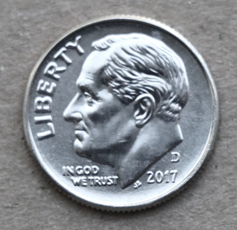 2017 D Roosevelt Dime BU Cover