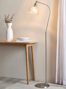 Floor lamp John Lewis Baldwin Satin Nickel Glass - OPEN BOX - READ DESCRIPTION - Picture 1 of 17