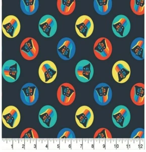 100% Cotton Disney Star Wars Darth Vader Striped Helmet Fabric FQ 1/4th yard - Picture 1 of 2