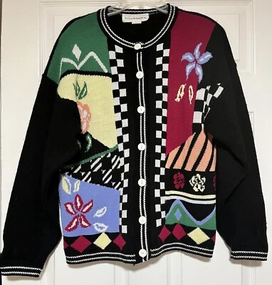 Cárdigan Suéter Vintage Norton McNaughton Mediano Grandmacore Cottagecore EE. UU. Foto 1 de 4