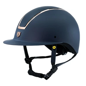 Tipperary Windsor MIPS WIDE BRIM Helmets - Navy Blue w/ Rose Gold Trim - Picture 1 of 10