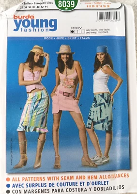 Burda Young Fashion 8039 Sewing Pattern Skirt Size 6-18 - Image 1 of 3