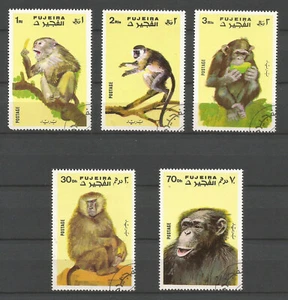 Fujeira les primates singes 5 timbres oblitérés /T8820 - Picture 1 of 1