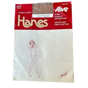 Vintage Hanes Alive Sheer Support Pantyhose Style 809 Cotton Crotch Size A NOS - Picture 1 of 2