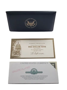 2003 World Reserve Monetary Exchange Uncirculated $2 Two Dollar Bill w/ Case - Picture 1 of 7
