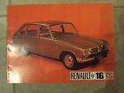 Renault 16 1565cc TS 1969-70 Original UK Sales Brochure in Good condition