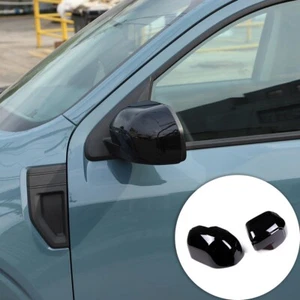 Glossy Black Rearview Mirror Trim Shell Cover For For Ford Maverick Lariat 2022 - Picture 1 of 11