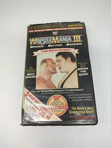 VHS WrestleMania III 3 Hulk Hogan vs. Andre The Giant w/ ClamShell WWF WWE - Picture 1 of 4
