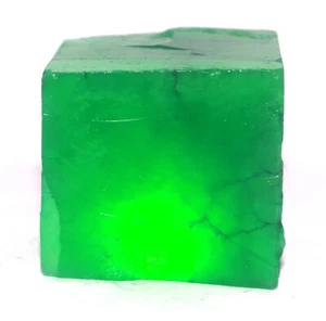 DYED Piece Cube Rough Natural Green Emerald 2580 Ct Certified Gemstone MKY - Picture 1 of 8