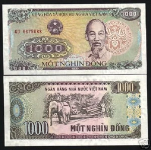 VIETNAM 1000 DONG P-106 1988 x 100 Pcs Lot ELEPHANT UNC BUNDLE MONEY PACK NOTE - Picture 1 of 3
