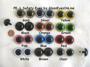 11 PAIR Large Plastic Safety EYES 27mm to 34mm Teddy Bears, Puppets PE-1 - Picture 1 of 21