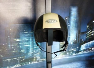 CASCO JFM JET 3 BOTTONI PELLE NERO/BEIGE TG. XL - Foto 1 di 3