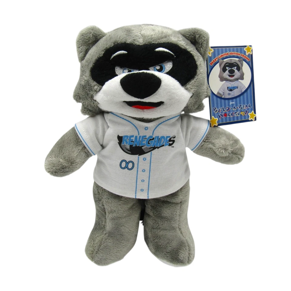 Hudson Valley Renegades Rascal Racoon Plush Build-a-Bear Mascot NY Yankees MiLB - Image 1 of 4
