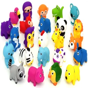 Multicolored Assorted Soft Animal Figurines Toys Educational Focus Kids 6 Pieces - Picture 1 of 8