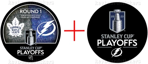 2023 NHL Stanley Cup Playoffs 1st Round Tampa Bay Lightning 2 Hockey Puck PKG Cover