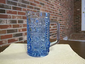 BROCCA/CREMA VINTAGE IN VETRO TAGLIO BLU 6" - Foto 1 di 9