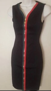 Red Fox Sleeveless Tank Dress Womens Small Black and Multicolor Zip - Picture 1 of 5