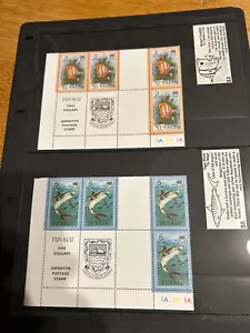 Tuvalu 1979 sg105-122 Fish Set of 19 in Gutter Blocks - Picture 1 of 11