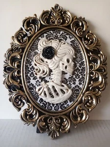 GOTHIC Portrait Photo Style Art Piece Skeleton Woman 9" tall x  7" wide - Picture 1 of 1