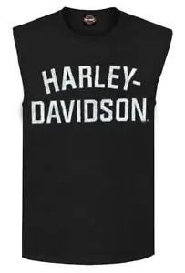 Harley-Davidson Men's Heritage H-D Script Muscle Shirt Tank Top, Black 30296631 - Picture 1 of 2