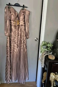 City Chic Small Luxe Skylar Maxi Rose Gold /ball gown /Formal Plus Size 16 - Picture 1 of 3