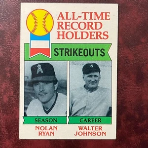 1979 Topps Set NOLAN RYAN WALTER JOHNSON ALL-TIME LEADERS 417 ANGELS SENATORS XM - Picture 1 of 2