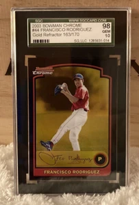 FRANCISCO RODRIGUEZ 2003 Bowman Chrome #44 Gold /170 SGC 10 - Picture 1 of 2