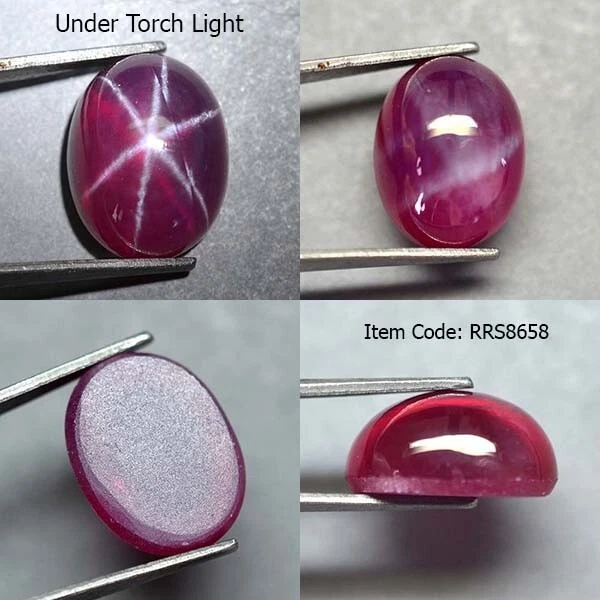 11.70 Ct 13.8x10.6 MM Red Ruby Star Sapphire 6 Rays Lab Created Corundum RRS8658 - Image 1 of 4