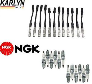 KARLYN Wire Set + 12 NGK Spark Plugs For Mercedes-Benz CLK320 1998-2005