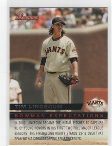 2010 Bowman Tim Lincecum Bowman Expectations