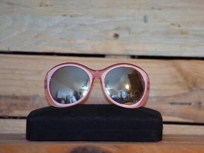 Gafas de sol con marco rosa de dos tonos espejo de gran tamaño Foto 1 de 2