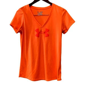 Camiseta Under Armour HeatGear Suelta Naranja Para Hombre Mangas Cortas Cuello en V Talla M - Imagen 1 de 5