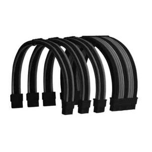 Grey and Black PSU Cable Extension Sleeved GPU PC Power Supply PCIE CPU Kit - Picture 1 of 4